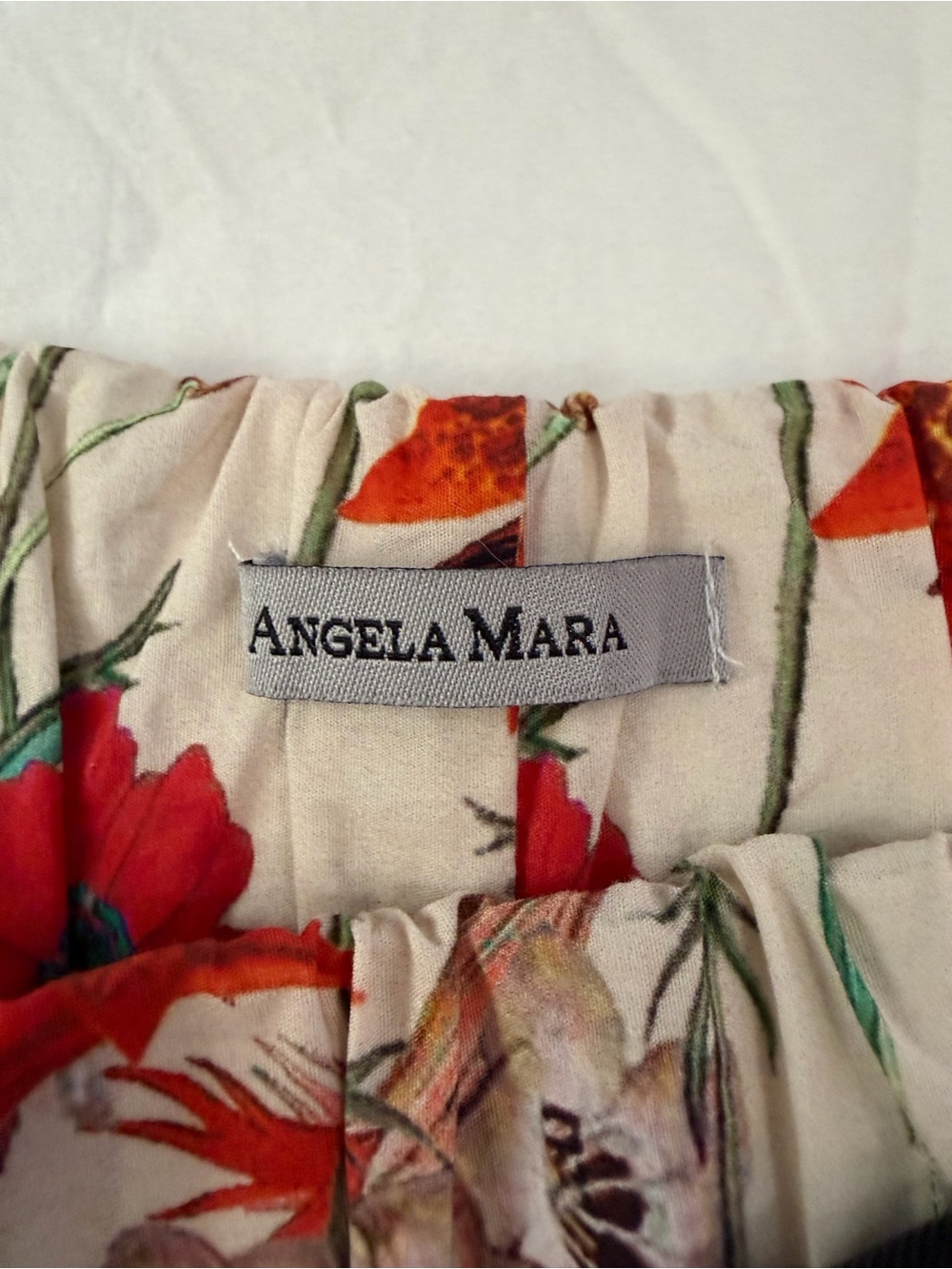ANGELA MARA Wide Leg Pull on Floral Cotton Pants Italy S - Picture 8 of 15